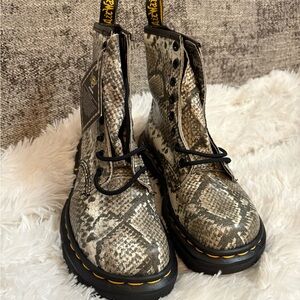 Dr. Martens snake skin boots. Made in England.